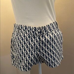 J. Crew High Waist Shorts in Navy and White